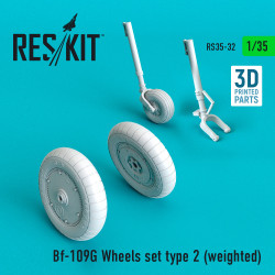 Reskit RS35-0032 - 1/35 Bf-109G Wheels set type 2 (weighted), scale model kit