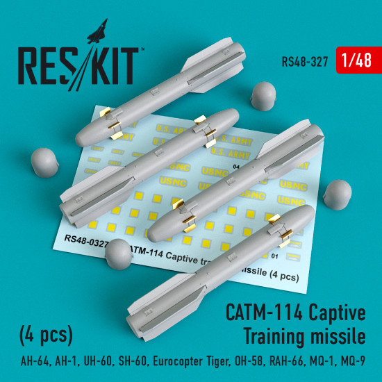 Reskit RS48-0327 - 1/48 CATM-114 Captive Training missiles (4 pcs), scale model kit