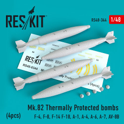 Reskit RS48-0344 - 1/48 Mk.82 thermally protected bombs (4pcs), scale model kit
