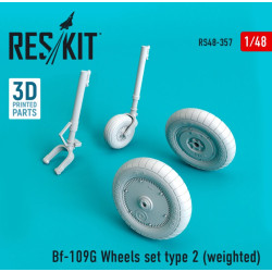 Us Stock Reskit Rs48-0357 - 1/48 Bf-109g Wheels Set Type 2 Weighted, Scale Model Kit