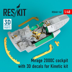 Reskit RSU48-0142 - 1/48 Mirage 2000C cockpit with 3D decals for Kinetic kit