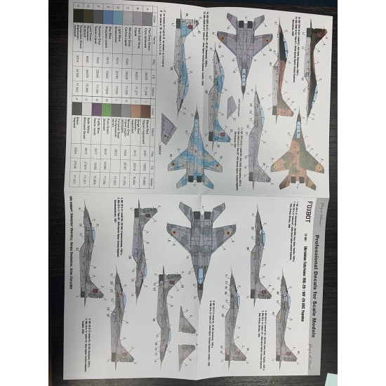 Foxbot 72-061 - 1/72 Ukrainian Fulcrums MiG-29 9-12 9-13 9-51 Scale Decal