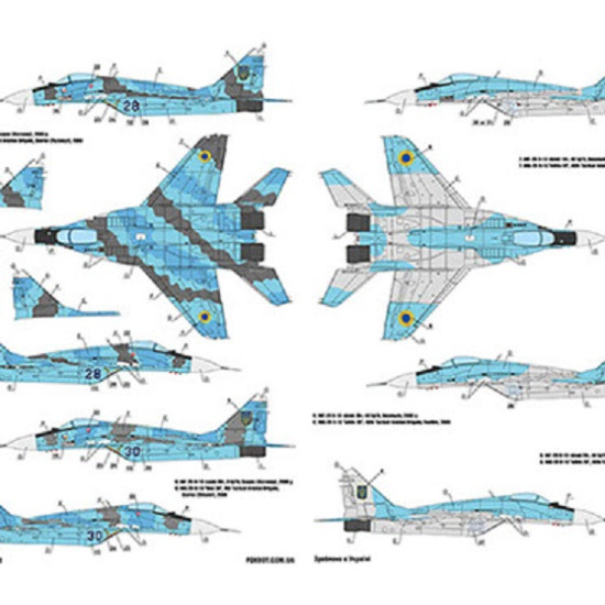 Foxbot 48-076 - 1/48 Ukrainian Fulcrums MiG-29 913 Decal scale model kit