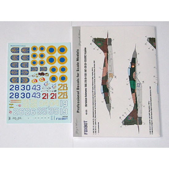 Foxbot 48-076 - 1/48 Ukrainian Fulcrums MiG-29 913 Decal scale model kit