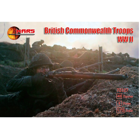 Mars Figures 72127 -1/72 British Commonwealth Troops WWII, scale plastic model kit