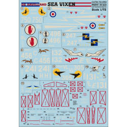 Print Scale 72-050 - 1/72 Decal for De Havilland Sea Vixen (Aircraft wet decal)