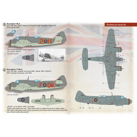 Print Scale 72-416 - 1/72 Bristol Beaufighter Mk.X Part 1, Aircraft wet decal