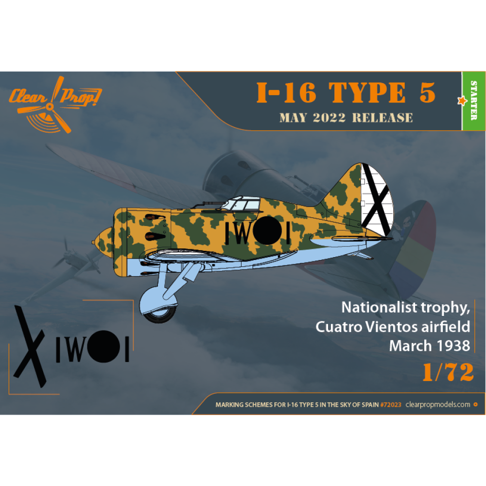 Clear Prop CP72023 1/72 I16 type 5 (in the sky of Spain), scale