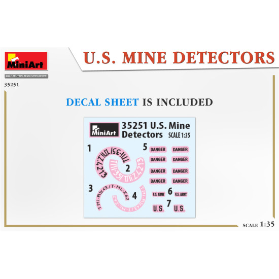 Miniart 35251 - 1/35 U.S. MINE DETECTORS, WWII Military Miniatures, 260x162x35