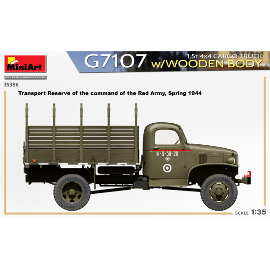 Miniart 35386 - 1/35 G7107 1.5t 4x4 CARGO TRUCK w/WOODEN BODY, 386x240x60