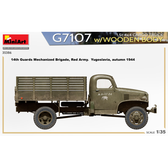 Miniart 35386 - 1/35 G7107 1.5t 4x4 CARGO TRUCK w/WOODEN BODY, 386x240x60