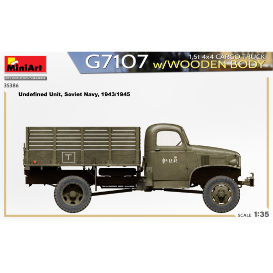 Miniart 35386 - 1/35 G7107 1.5t 4x4 CARGO TRUCK w/WOODEN BODY, 386x240x60