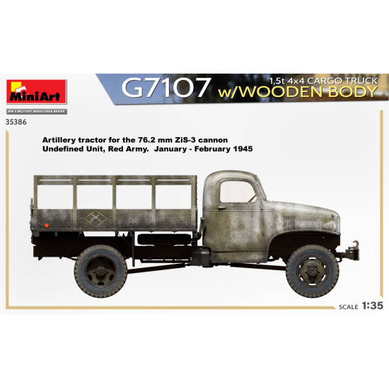 Miniart 35386 - 1/35 G7107 1.5t 4x4 CARGO TRUCK w/WOODEN BODY, 386x240x60