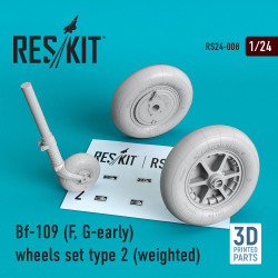 Reskit RS24-0008 - 1/24 Bf-109 (F, G-early) wheels set type 2 (weighted)