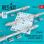 Reskit RS48-0341 - 1/48 Multiple ejector racks A/A37B-6 (MER-7) (3 pcs)