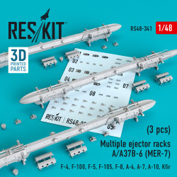 Reskit RS48-0341 - 1/48 Multiple ejector racks A/A37B-6 (MER-7) (3 pcs) 