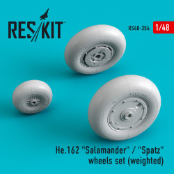 Reskit RS48-0354 - 1/48 He.162 Salamander Spatz wheels set (weighted)