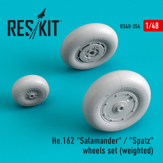 Reskit RS48-0354 - 1/48 He.162 Salamander Spatz wheels set (weighted)