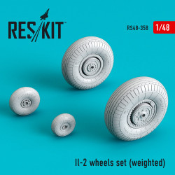 Reskit RS48-0358 - 1/48 Il-2 wheels set (weighted) for scale model kit