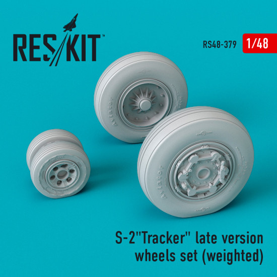 Reskit RS48-0379 - 1/48 S-2 Tracker late version wheels set weighted for model kit