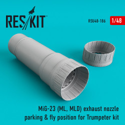 Reskit RSU48-0186 - 1/48 MiG-23 (ML, MLD) exhaust nozzle parking & fly position for Trumpeter kit
