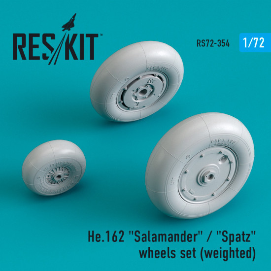 Reskit RS72-0354 - 1/72 He.162 Salamander Spatz wheels set (weighted) (1/72)