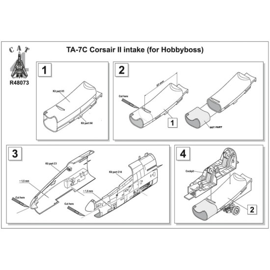 CAT4-R48073 - 1/48 TA-7C Corsair II  intake (for Hobbyboss)