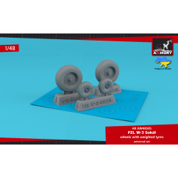 Armory AR-AW48505 - 1/48 PZL W-3 Sokol wheels w/ weighted tires