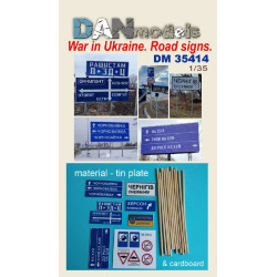 Dan Models 35414 - 1/35 Road and anti-Russian signs. Ukraine 2022. material - tin
