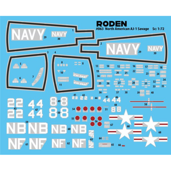 Roden 063 - 1/72 - North American AJ-1 Savage, scale plastic model kit