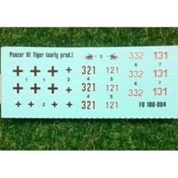 Foxbot 100-004 - 1/100 Tiger Decal for Pz.Kpfw VI Tiger (early production) Scale