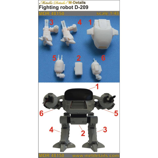 Metallic Details MDR48150 - 1/48 Fighting robot D-209, 3D-printed , scale model