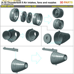 Metallic Details MDR48153 1/48 A-10 Thunderbolt II. Air intakes fans and nozzles