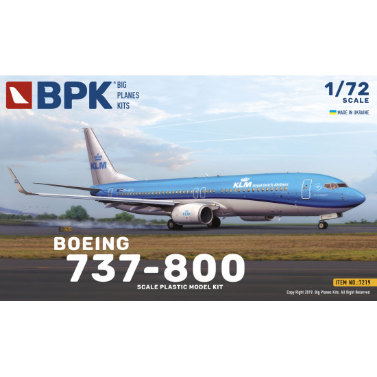 BPK 7219 - 1/72 - Airplane Boeing 737-800 KLM Plastic Model Aircraft