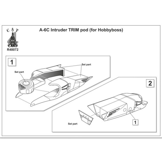 CAT4-R48072 - 1/48 A-6C Intruder TRIM pod. Accessoriess for airplane