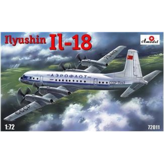 FREE SHIPPING Il-18 Ilyushin design bureau 1/72 Amodel 72011