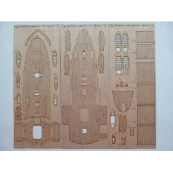 Orel 350/3 Wooden veneer decks for Le Redoutable Ironclad, France 1878, 1/200