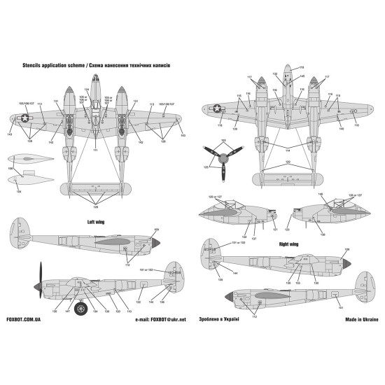 Foxbot 72-067 - 1/72 Decals Lockheed P-38 Lightning Pin-Up Nose Art, Part II