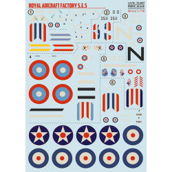Print Scale 72-467 1/72 Royal Aircraft Factory S.E.5 decal for airplane