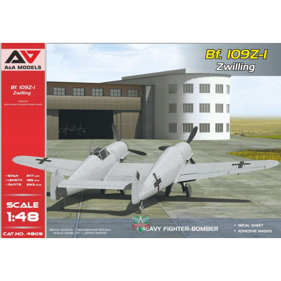 A&A Models 4809 1/48 Messerschmitt Bf.109Z-1 Zwilling scale model aircraft kit