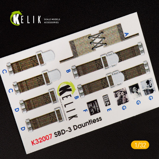 Kelik K32007 1/32 SBD-3 Dauntless interior 3D decals for Trumpeter kit (1/32)