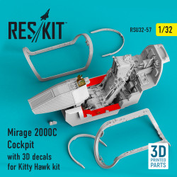 Reskit RSU32-0057 - 1/32 Mirage 2000C Cockpit with 3D decals for Kitty Hawk kit