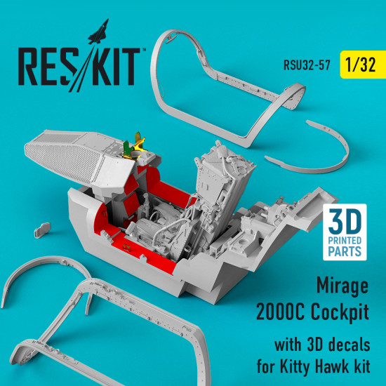 Reskit RSU32-0057 - 1/32 Mirage 2000C Cockpit with 3D decals for Kitty Hawk kit