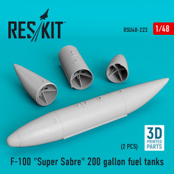 Reskit RSU48-0223 1/48 F-100 Super Sabre 200 gallon fuel tanks 3D Printing