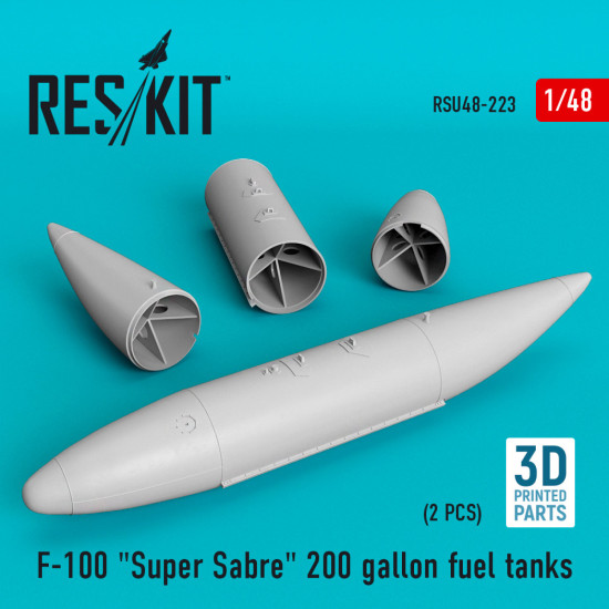 Reskit RSU48-0223 1/48 F-100 Super Sabre 200 gallon fuel tanks 3D Printing