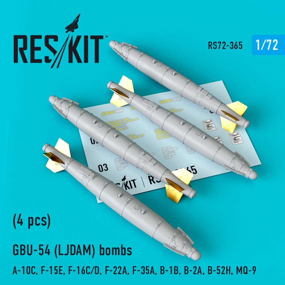 Reskit RS72-0365 1/72 GBU-54 (LJDAM) Bombs (4 Pcs) (A-10C, F-15E, F-16C ...