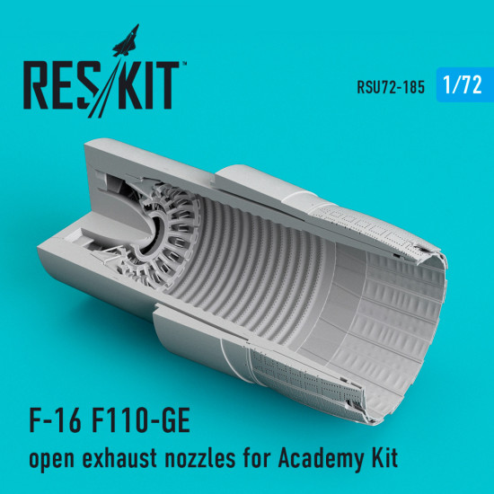 Reskit RSU72-0185 1/72 F-16 F110-GE open exhaust nozzles for Academy Kit