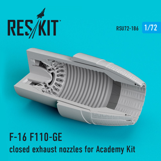 Reskit RSU72-0186 1/72 F-16 F110-GE close exhaust nozzles for Academy Kit