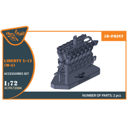Clear Prop CPA72086 - 1/72 - Liberty L-12 engine set 3D print. Upgrade set