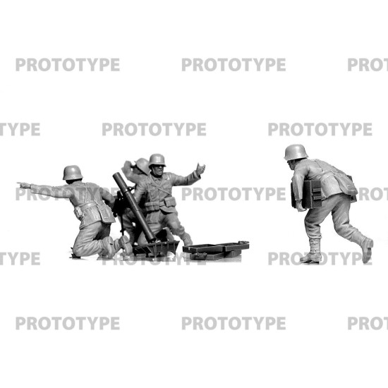 ICM 35715 WW2 German mortar GrW 34 with Crew (mortar and 4 figures) 1/35 Scale